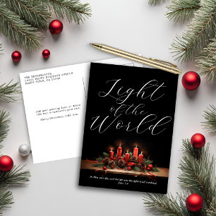 Weihnachtsbibelvers 'Licht der Welt' Christlich Feiertagspostkarte