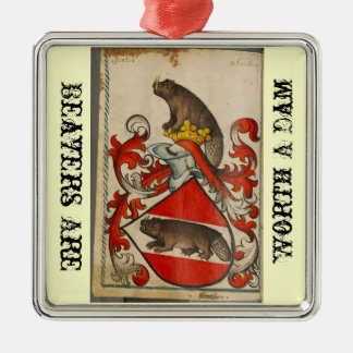 Weihnachtsbiber Silbernes Ornament