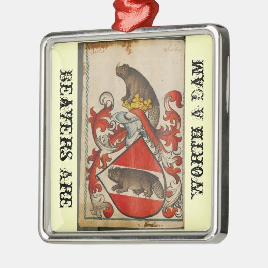 Weihnachtsbiber Silbernes Ornament (Links)