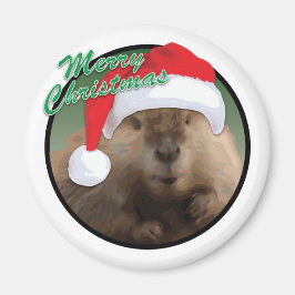 Weihnachtsbiber - Standard, 2¼ Zoll Rundmagazin Magnet