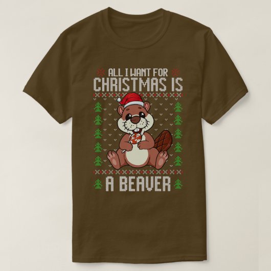 Weihnachtsbiber Ugly Xmas Weihnachtsgebäck T-Shirt (Design vorne)