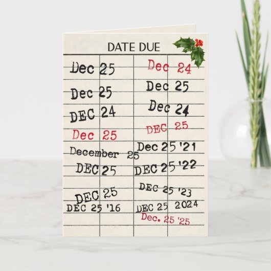 Weihnachtsbibliothek-Karte für 2025 Feiertagskarte (Vorderseite)