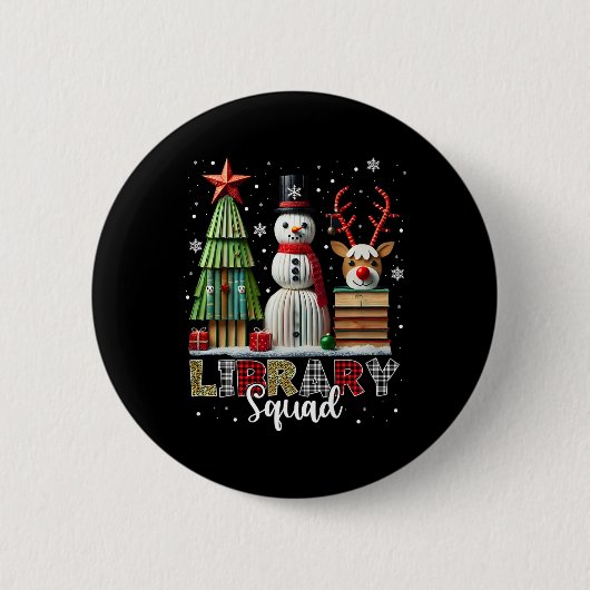 Weihnachtsbibliotheken Weihnachtsbaum Snowman Rein Button (Vorderseite)