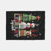 Weihnachtsbibliotheken Weihnachtsbaum Snowman Rein Fleecedecke (Vorderseite (Horizontal))
