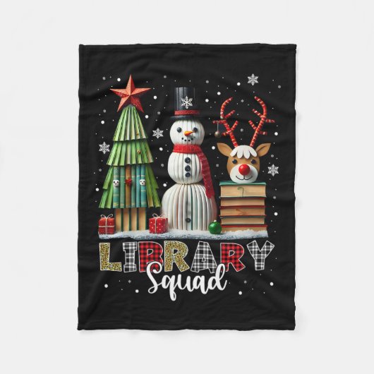 Weihnachtsbibliotheken Weihnachtsbaum Snowman Rein Fleecedecke (Vorderseite)
