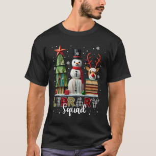 Weihnachtsbibliotheken Weihnachtsbaum Snowman Rein T-Shirt