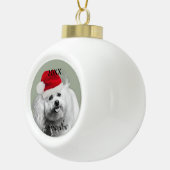 Weihnachtsbichon Frise Hund personalisierten Ziern Keramik Kugel-Ornament (Rechts)