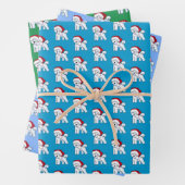 Weihnachtsbichon Wrapping Paper Set 3 Blätter (Beispiel)