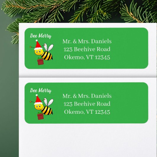 Weihnachtsbiene mit Geschenk Biene Fröhliche Rücks