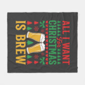 Weihnachtsbier Alles was ich will ist Bier Fleecedecke (Vorderseite (Horizontal))