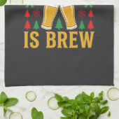 Weihnachtsbier Alles was ich will ist Bier Geschirrtuch (Gefaltet)