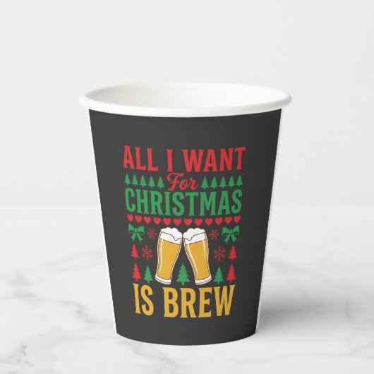 Weihnachtsbier Alles was ich will ist Bier Pappbecher (Vorderseite)