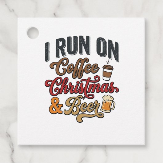 Weihnachtsbier-Feier-Abend-Design Geschenkanhänger (Vorderseite)