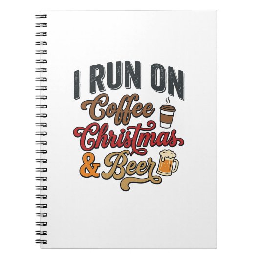 Weihnachtsbier-Feier-Abend-Design mit Kaffee Notizblock (Vorderseite)