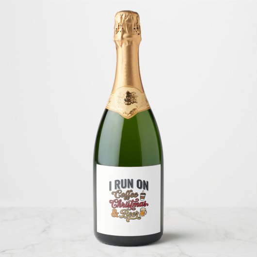 Weihnachtsbier-Feier-Abend-Design Schaumweinetikett (Vorderseite)