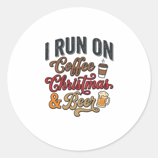 Weihnachtsbier-Feierabend-Design Runder Aufkleber (Vorderseite)