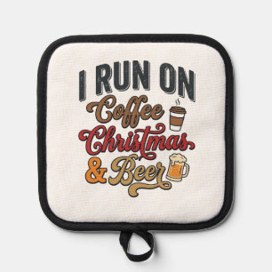 Weihnachtsbier-Feiertags-Trinkdesign Kaffee Topflappen