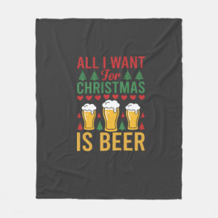 Weihnachtsbier Feiertags Trinken Fleecedecke