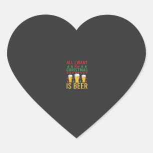 Weihnachtsbier Feiertags Trinken Herz-Aufkleber
