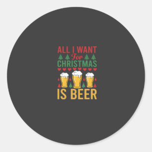Weihnachtsbier Feiertags Trinken Runder Aufkleber