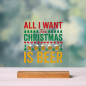 Weihnachtsbier Lustiges Weihnachtsgetränkedesign Acrylschild (Neutral)