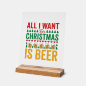 Weihnachtsbier Lustiges Weihnachtsgetränkedesign Acrylschild (Winkel)