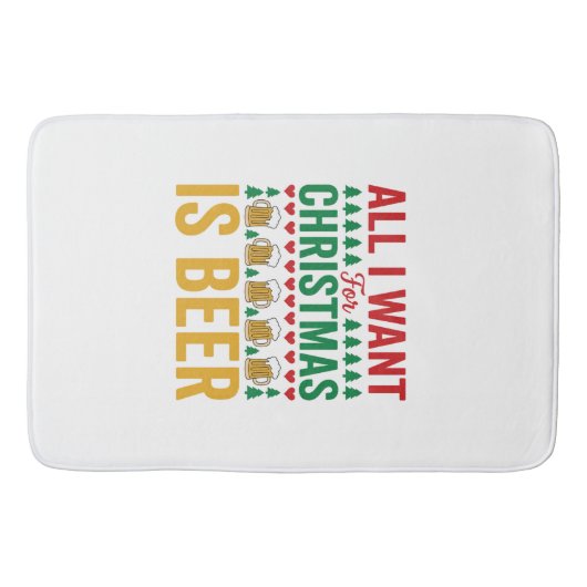 Weihnachtsbier Lustiges Weihnachtsgetränkedesign Badematte (Vorderseite)