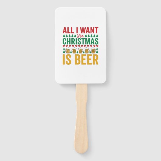 Weihnachtsbier Lustiges Weihnachtsgetränkedesign Fächer (Vorderseite)