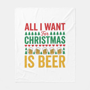 Weihnachtsbier Lustiges Weihnachtsgetränkedesign Fleecedecke