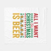 Weihnachtsbier Lustiges Weihnachtsgetränkedesign Fleecedecke (Vorderseite (Horizontal))