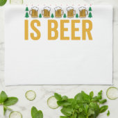 Weihnachtsbier Lustiges Weihnachtsgetränkedesign Geschirrtuch (Gefaltet)