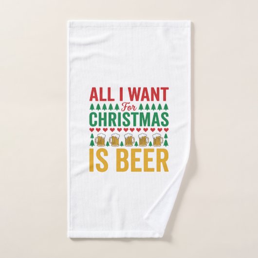 Weihnachtsbier Lustiges Weihnachtsgetränkedesign Handtuch (Handtuch)