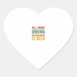 Weihnachtsbier Lustiges Weihnachtsgetränkedesign Herz-Aufkleber