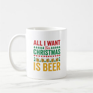 Weihnachtsbier Lustiges Weihnachtsgetränkedesign Kaffeetasse