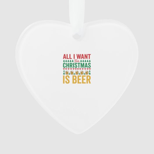 Weihnachtsbier Lustiges Weihnachtsgetränkedesign Ornament (Vorderseite)