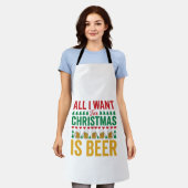 Weihnachtsbier Lustiges Weihnachtsgetränkedesign Schürze (Getragen)