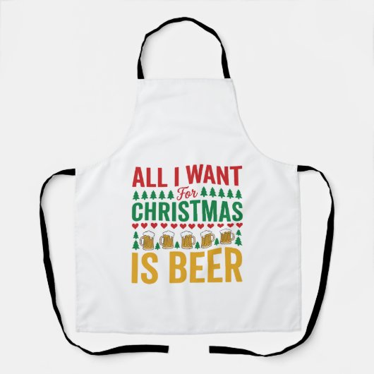 Weihnachtsbier Lustiges Weihnachtsgetränkedesign Schürze (Vorderseite)