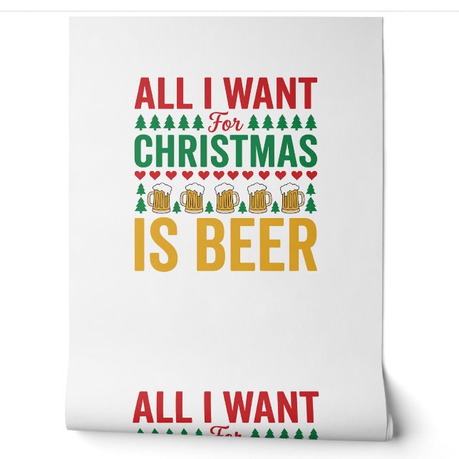 Weihnachtsbier Lustiges Weihnachtsgetränkedesign Tapete (Abrollen)