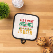 Weihnachtsbier Lustiges Weihnachtsgetränkedesign Topflappen (Oben Unten)