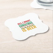 Weihnachtsbier Lustiges Weihnachtsgetränkedesign Untersetzer (angewinkelt)