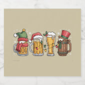 Weihnachtsbiere Trinken Lover Geschenk Party Geist Bierflaschenetikett (Einzelnes Label)