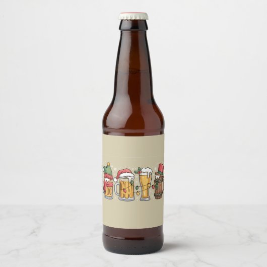 Weihnachtsbiere Trinken Lover Geschenk Party Geist Bierflaschenetikett (Vorderseite)
