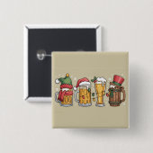 Weihnachtsbiere Trinken Lover Geschenk Party Geist Button (Vorne & Hinten)