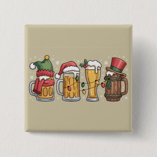 Weihnachtsbiere Trinken Lover Geschenk Party Geist Button (Vorderseite)