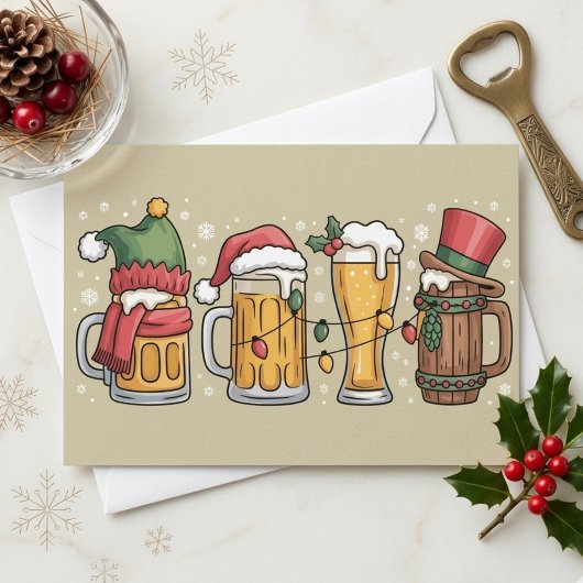 Weihnachtsbiere Trinken Lover Geschenk Party Geist Feiertagskarte