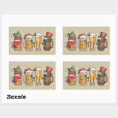 Weihnachtsbiere Trinken Lover Geschenk Party Geist Rechteckiger Aufkleber (Blatt)