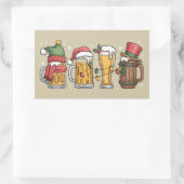 Weihnachtsbiere Trinken Lover Geschenk Party Geist Rechteckiger Aufkleber (Tasche)