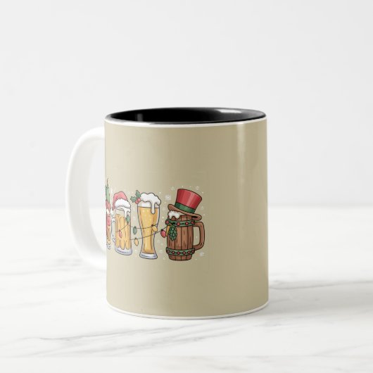Weihnachtsbiere Trinken Lover Geschenk Party Geist Zweifarbige Tasse (Vorderseite Links)