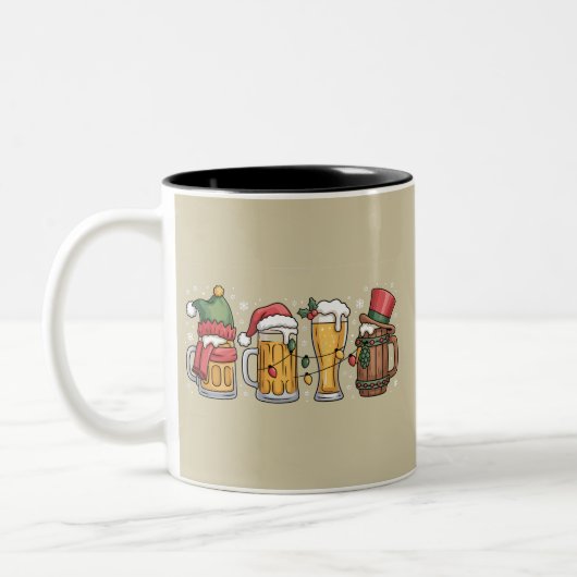 Weihnachtsbiere Trinken Lover Geschenk Party Geist Zweifarbige Tasse (Links)