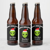 Weihnachtsbierflaschen-Etiketten mit Santa Alien Bierflaschenetikett (Flaschen)